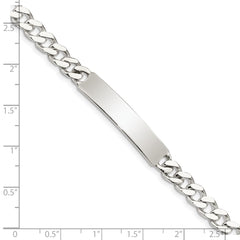 Sterling Silver 8inch Polished Engraveable Curb Link ID Bracelet - 5