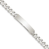 Sterling Silver 8inch Polished Engraveable Curb Link ID Bracelet - 4