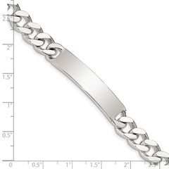 Sterling Silver 8inch Polished Engraveable Curb Link ID Bracelet