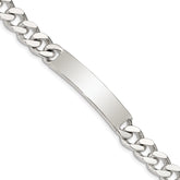 Sterling Silver 8inch Polished Engraveable Curb Link ID Bracelet