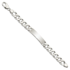 Sterling Silver 8.5inch Polished Engraveable Curb Link ID Bracelet - 2