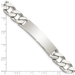 Sterling Silver 8.5inch Polished Engraveable Curb Link ID Bracelet - 2