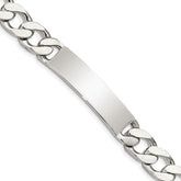 Sterling Silver Polished Engraveable Curb Link ID Bracelet - 2