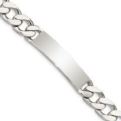 Sterling Silver Polished Engraveable Curb Link ID Bracelet - 2