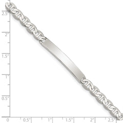Sterling Silver Polished Engraveable Anchor Link ID Bracelet - 3