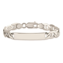 Sterling Silver 8inch Polished Engraveable Anchor Link ID Bracelet - 5