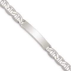 Sterling Silver 8inch Polished Engraveable Anchor Link ID Bracelet - 5