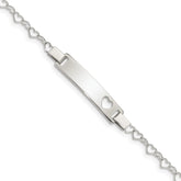 Sterling Silver Heart Baby ID Bracelet - 2