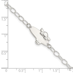 Sterling Silver Polished Angel Baby Engraveable ID Bracelet - 2