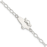 Sterling Silver Polished Angel Baby Engraveable ID Bracelet - 2