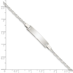 Sterling Silver Polished Engraveable Children's ID Bracelet