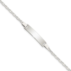 Sterling Silver Polished Engraveable Children's ID Bracelet