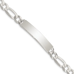 Sterling Silver Figaro Link ID Bracelet - 14