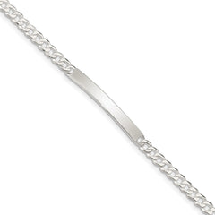Sterling Silver Curb Link ID Bracelet - 12