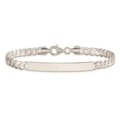 Sterling Silver Curb Link ID Bracelet - 13