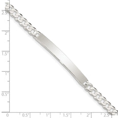 Sterling Silver Curb Link ID Bracelet - 13