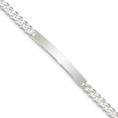 Sterling Silver Curb Link ID Bracelet - 13