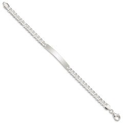 Sterling Silver Curb Link ID Bracelet - 14