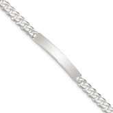 Sterling Silver Curb Link ID Bracelet - 14