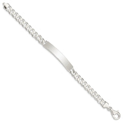 Sterling Silver Curb Link ID Bracelet - 15