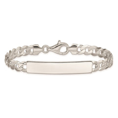 Sterling Silver Curb Link ID Bracelet - 2