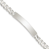 Sterling Silver Curb Link ID Bracelet - 15