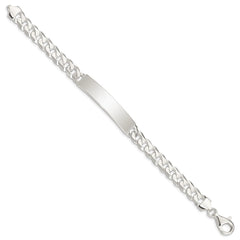Sterling Silver Curb Link ID Bracelet - 4