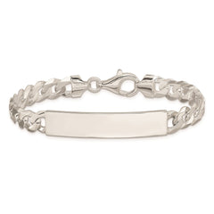 Sterling Silver Curb Link ID Bracelet - 4