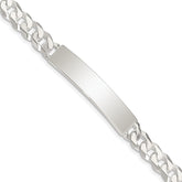 Sterling Silver Curb Link ID Bracelet - 3