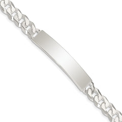 Sterling Silver Curb Link ID Bracelet - 4