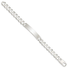 Sterling Silver Curb Link ID Bracelet - 17