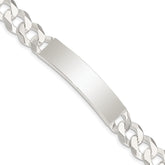 Sterling Silver Curb Link ID Bracelet - 18