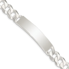 Sterling Silver Curb Link ID Bracelet - 19