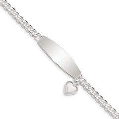 Sterling Silver w/Heart Charm ID Bracelet - 2