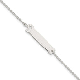 Sterling Silver Polished Cross ID 8in Bracelet