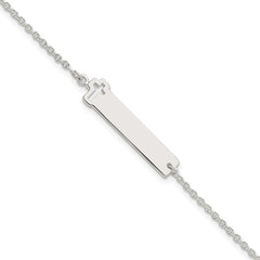 Sterling Silver Polished Cross ID 8in Bracelet