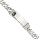 Sterling Silver Antiqued Fleur-de-lis ID Men's Bracelet - 2