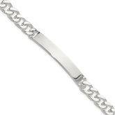 Sterling Silver 7in Curb ID Bracelet