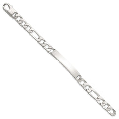 Sterling Silver 7in Figaro ID Bracelet