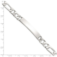 Sterling Silver 7in Figaro ID Bracelet