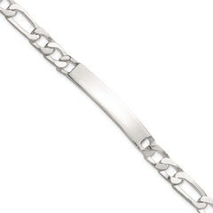Sterling Silver 7in Figaro ID Bracelet