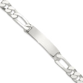 Sterling Silver 8.5in Figaro ID Bracelet