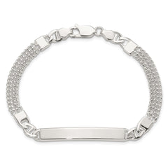 Sterling Silver Double Strand Curb Link 8in ID Bracelet