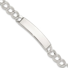 Sterling Silver Polished Double Curb 7in ID Bracelet