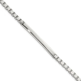 Sterling Silver Polished 3.7mm Box Chain 8 Inch ID Bar Mens Bracelet