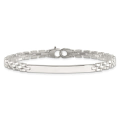 Sterling Silver Polished 4.7mm Fancy Link 8 inch Mens ID Bracelet