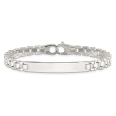 Sterling Silver Polished 6.6mm Fancy Link 8 inch Mens ID Bracelet