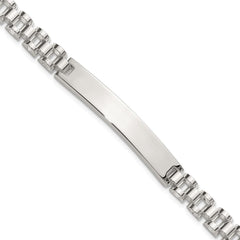 Sterling Silver Polished 6.6mm Fancy Link 8 inch Mens ID Bracelet