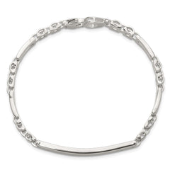 Sterling Silver Polished 4.7mm Fancy Link 7.5 inch ID Bracelet