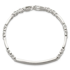 Sterling Silver Polished 6.5mm Fancy Link 7.75 inch ID Bracelet